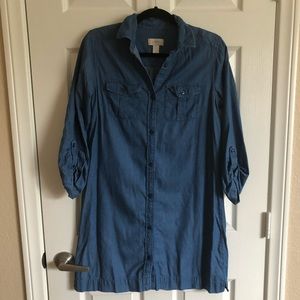 LOFT Chambray Shirt Dress Size S